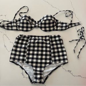 JCrew gingham high waist bikini